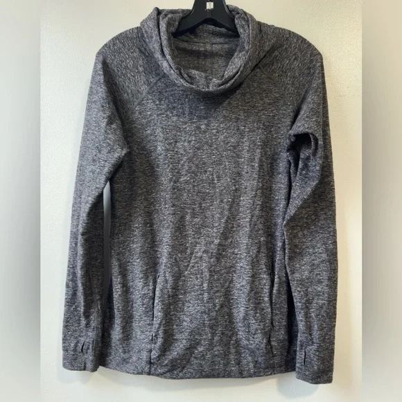 Lululemon Make a Move Cowl Neck Long Sleeve Charcoal Gray Women's Sweater Sz 6 - Picture 5 of 8